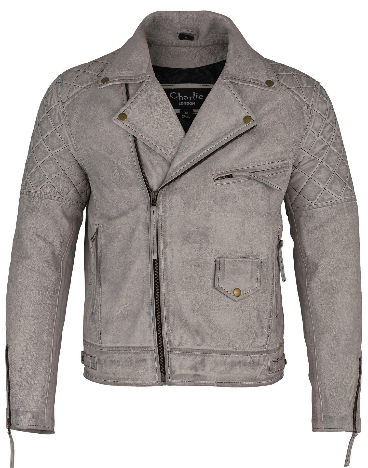 real leather jacket – ashwood diamond quilted biker jacket