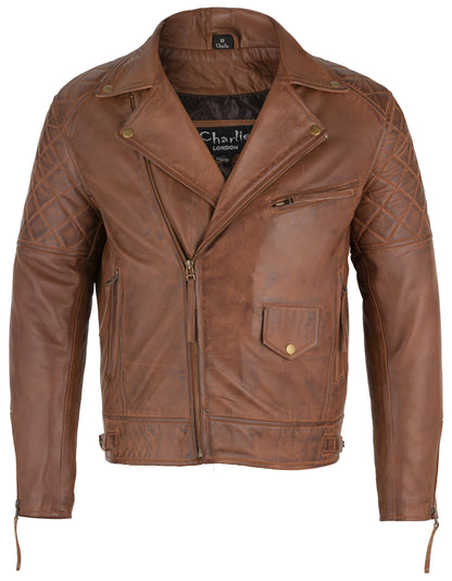Real Leather Jacket – Ashwood Diamond Quilted Biker Jacket