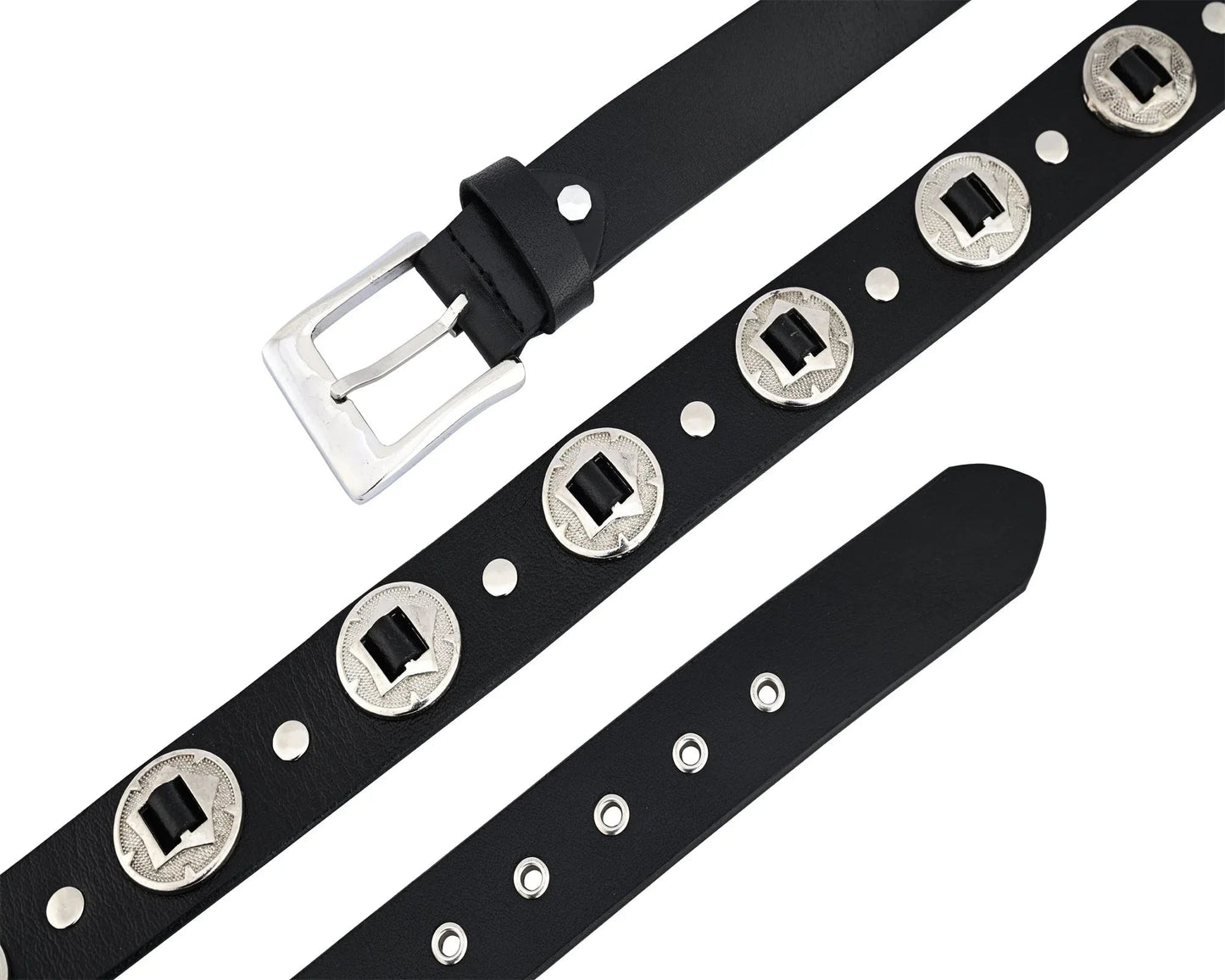 mens belts genuine leather western concho biker belt