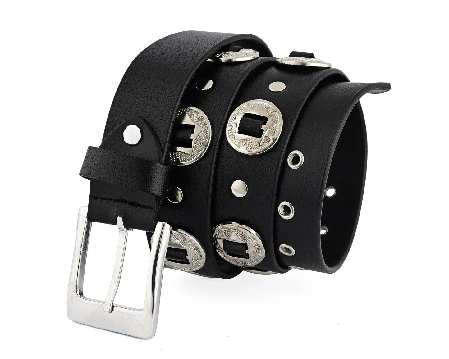 mens belts genuine leather western concho biker belt