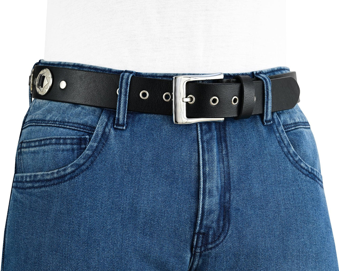 mens belts genuine leather western concho biker belt