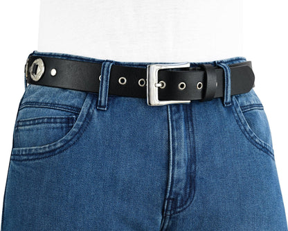 Mens Belts Genuine Leather Western Concho Biker Belt