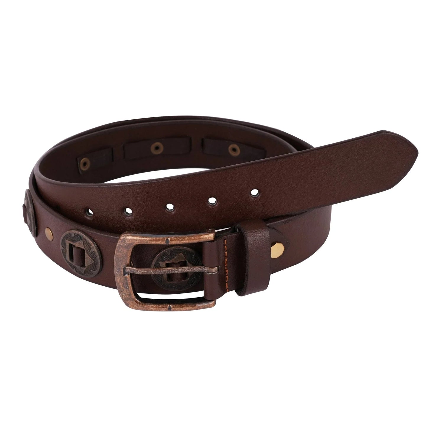 mens belts genuine leather western concho biker belt
