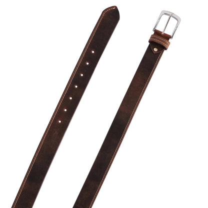 Mens Belts – Genuine Leather Double Stitch Casual Belt by Gallanto