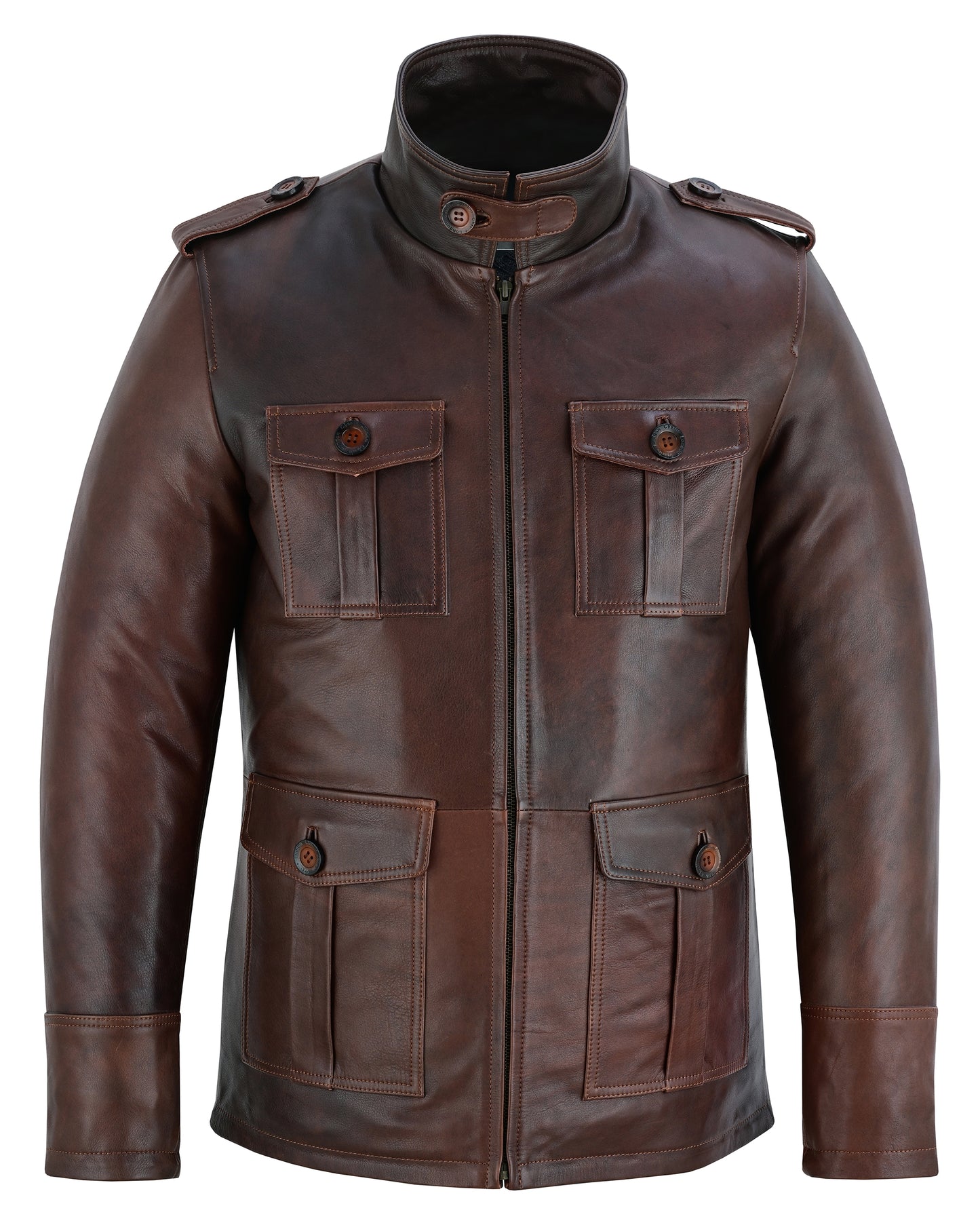 aberdeen men's leather smart casual coat