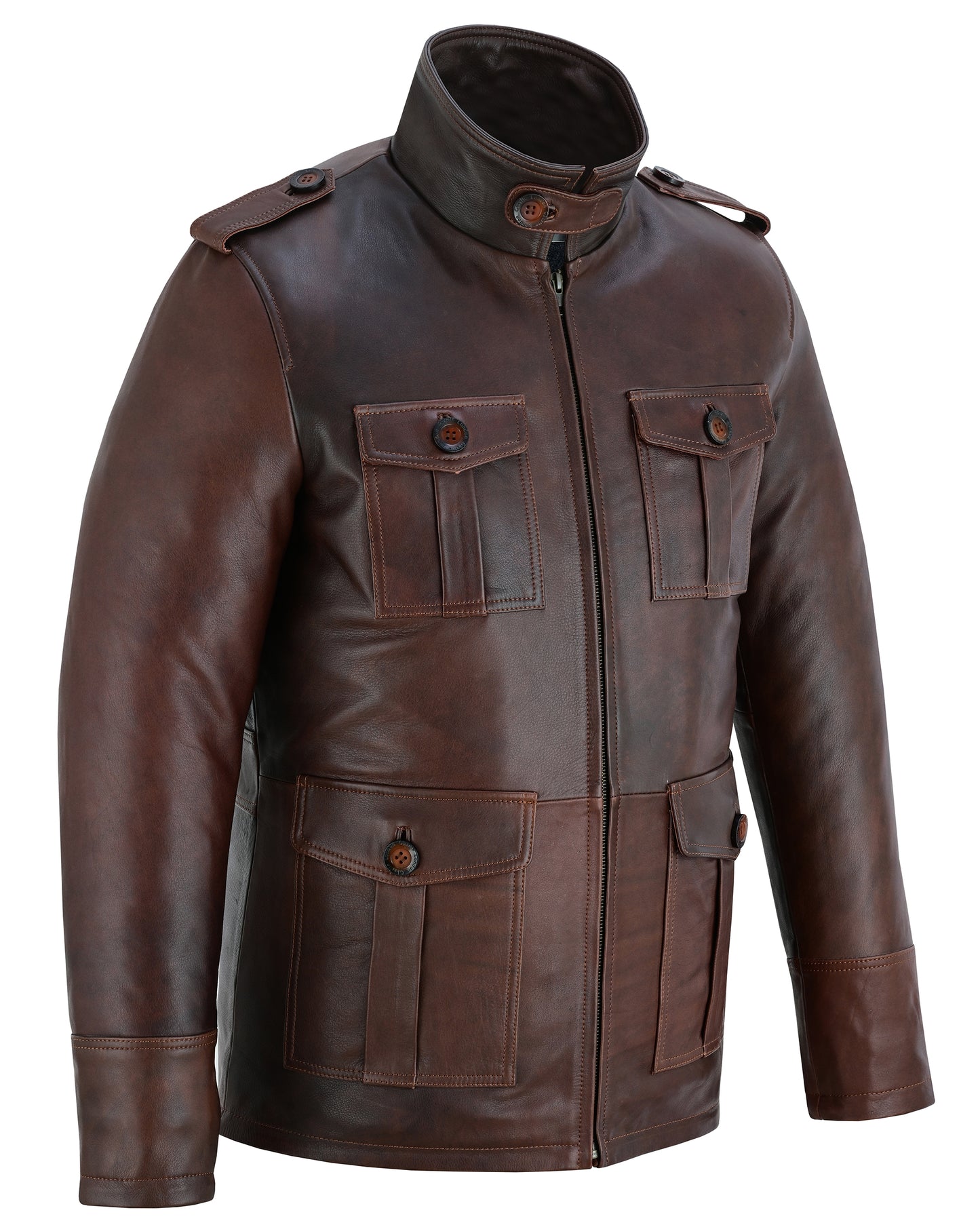 aberdeen men's leather smart casual coat