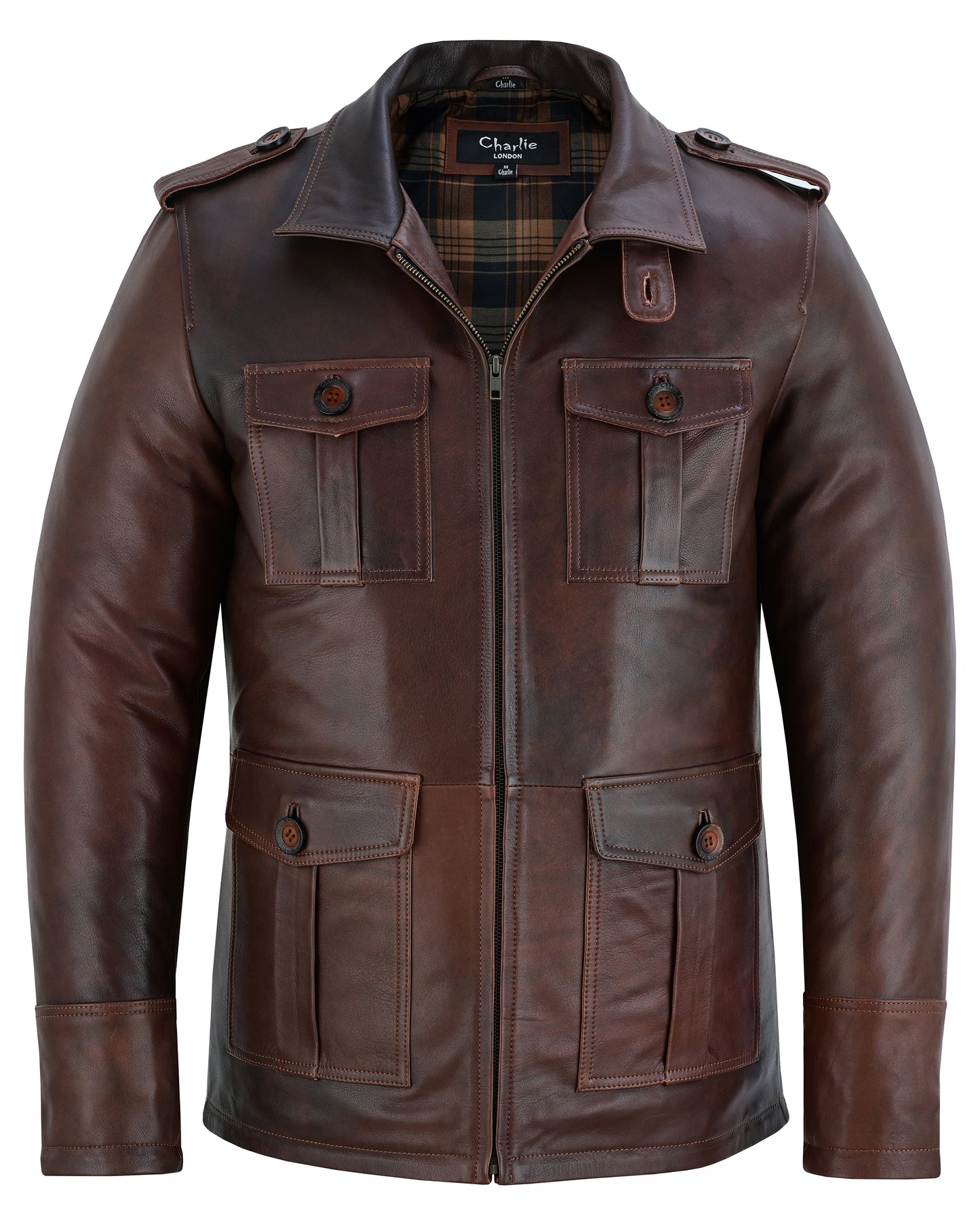 aberdeen men's leather smart casual coat
