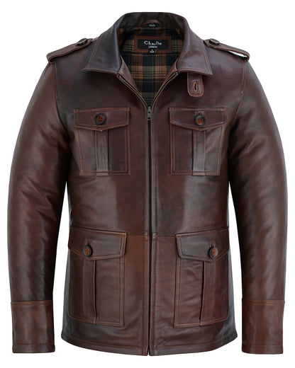 Aberdeen Men's Leather Smart Casual Coat