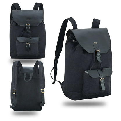Travel Backpack – Premium Canvas & Leather Laptop Backpack