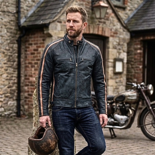 Premium Jacket Biker Leather for Vintage Motorcycle Style