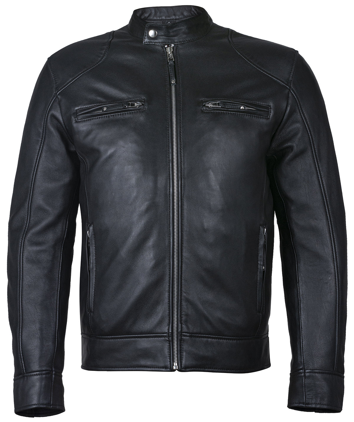 jacket leder – sword slim fit leather cafe racer jacket