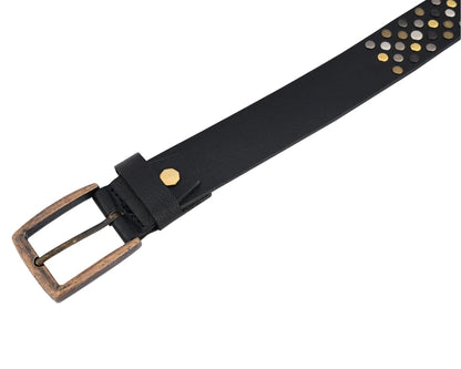 Studded Belt Genuine Leather Multi Rivert Belt for Jeans by Gallanto
