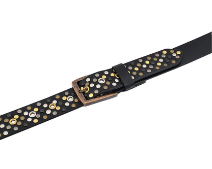 Studded Belt Genuine Leather Multi Rivert Belt for Jeans by Gallanto