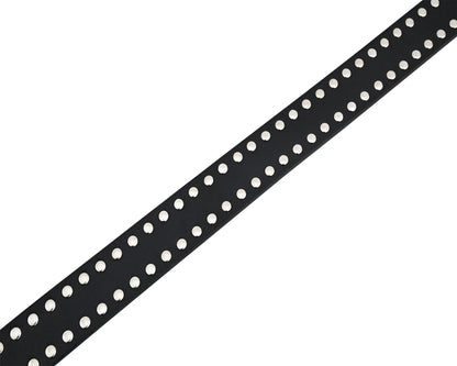 Studded Belt Genuine Leather Punk Goth Rivets Black Buckle Belt