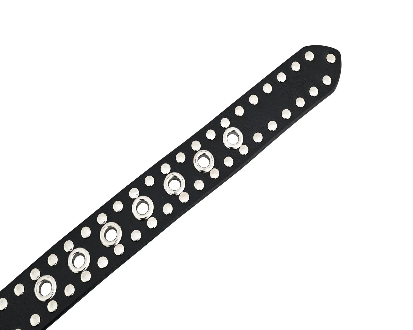 studded belt genuine leather punk goth rivets black buckle belt