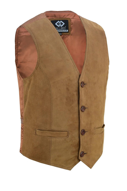 Coat Button Classic Leather Men Vest for Motorcycle and Casual Wear