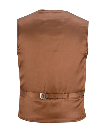Coat Button Classic Leather Men Vest for Motorcycle and Casual Wear