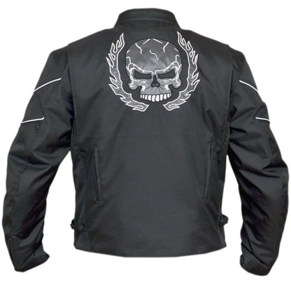 Mens Armoured Black Cordura Motorcycle Jacket Fabric Biker Jacket
