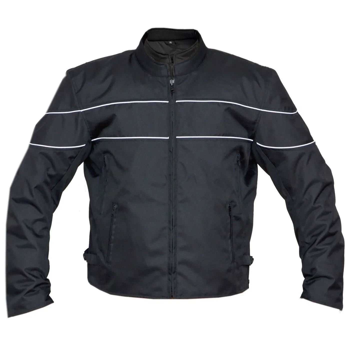 mens armoured black cordura motorcycle jacket fabric biker jacket