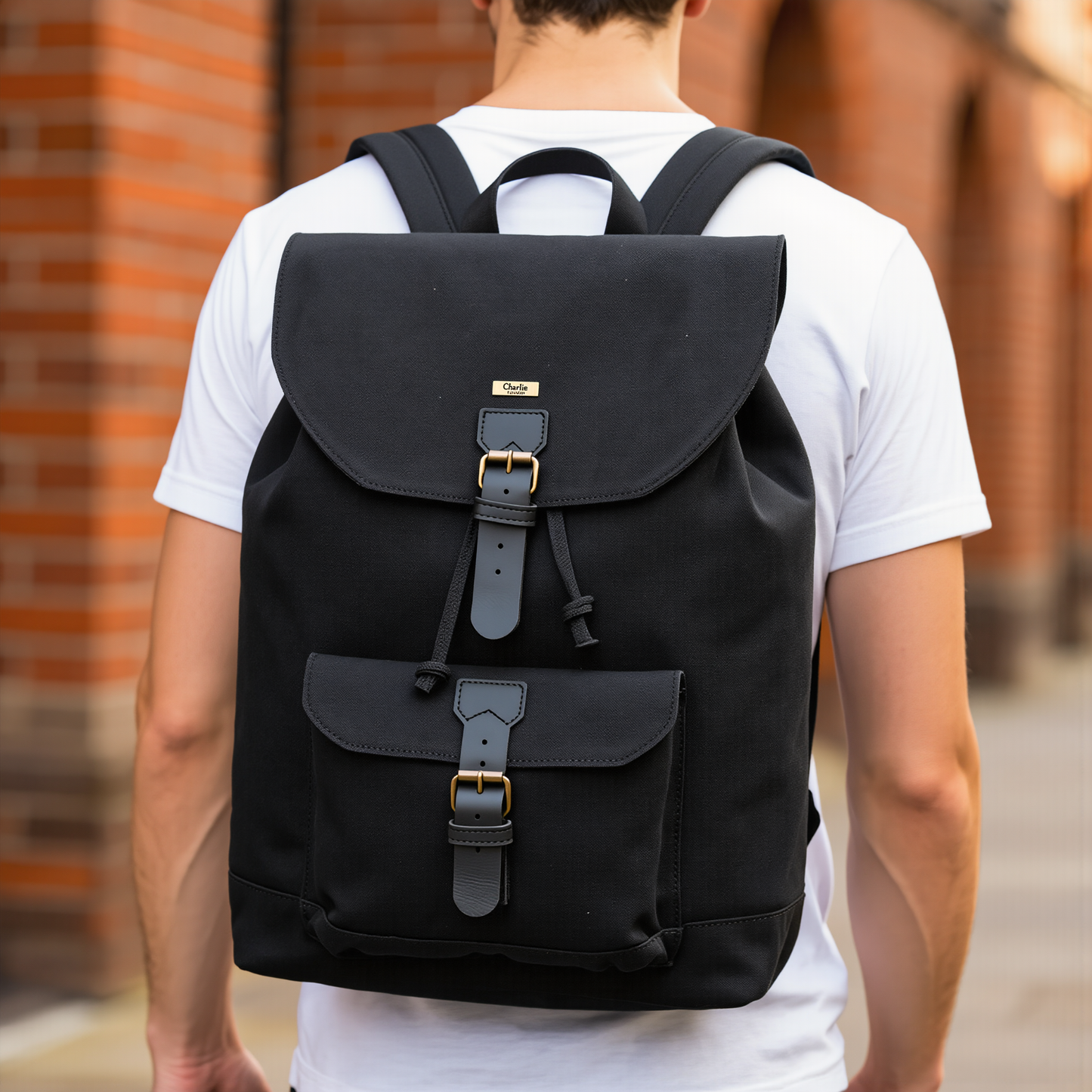 travel backpack – premium canvas & leather laptop backpack