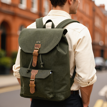 Travel Backpack – Premium Canvas & Leather Laptop Backpack
