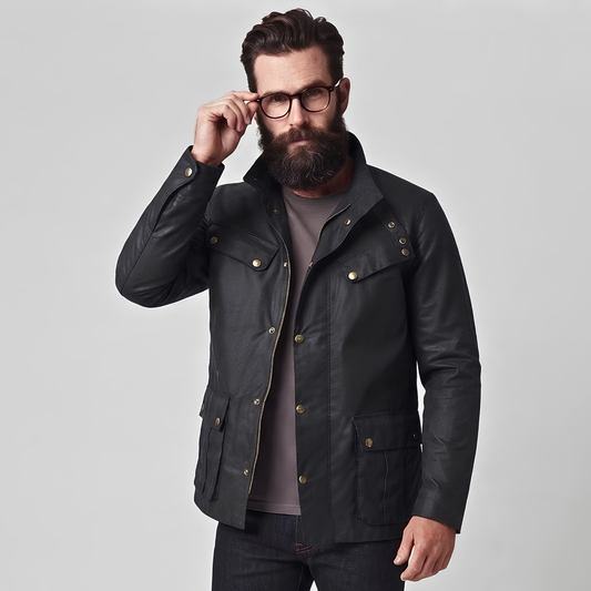 Zodiac Waxed Cotton Motorcycle Textile Biker Jacket