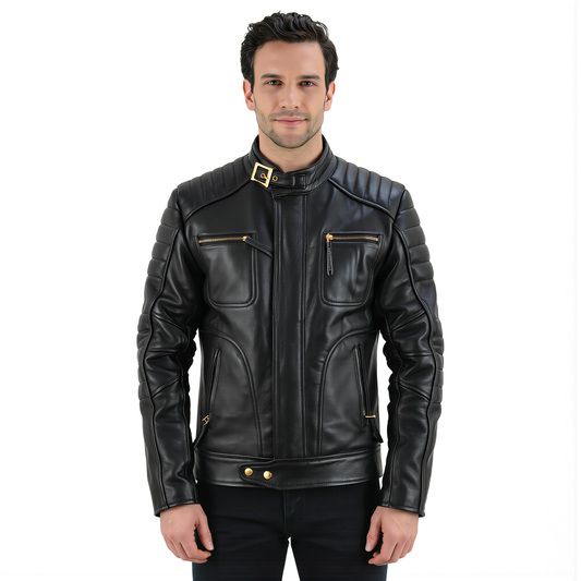 Weybridge Real Leather Jacket-Man in Leather Jacket Looks Stunning