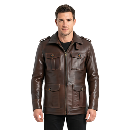 Aberdeen Men's Leather Smart Casual Coat