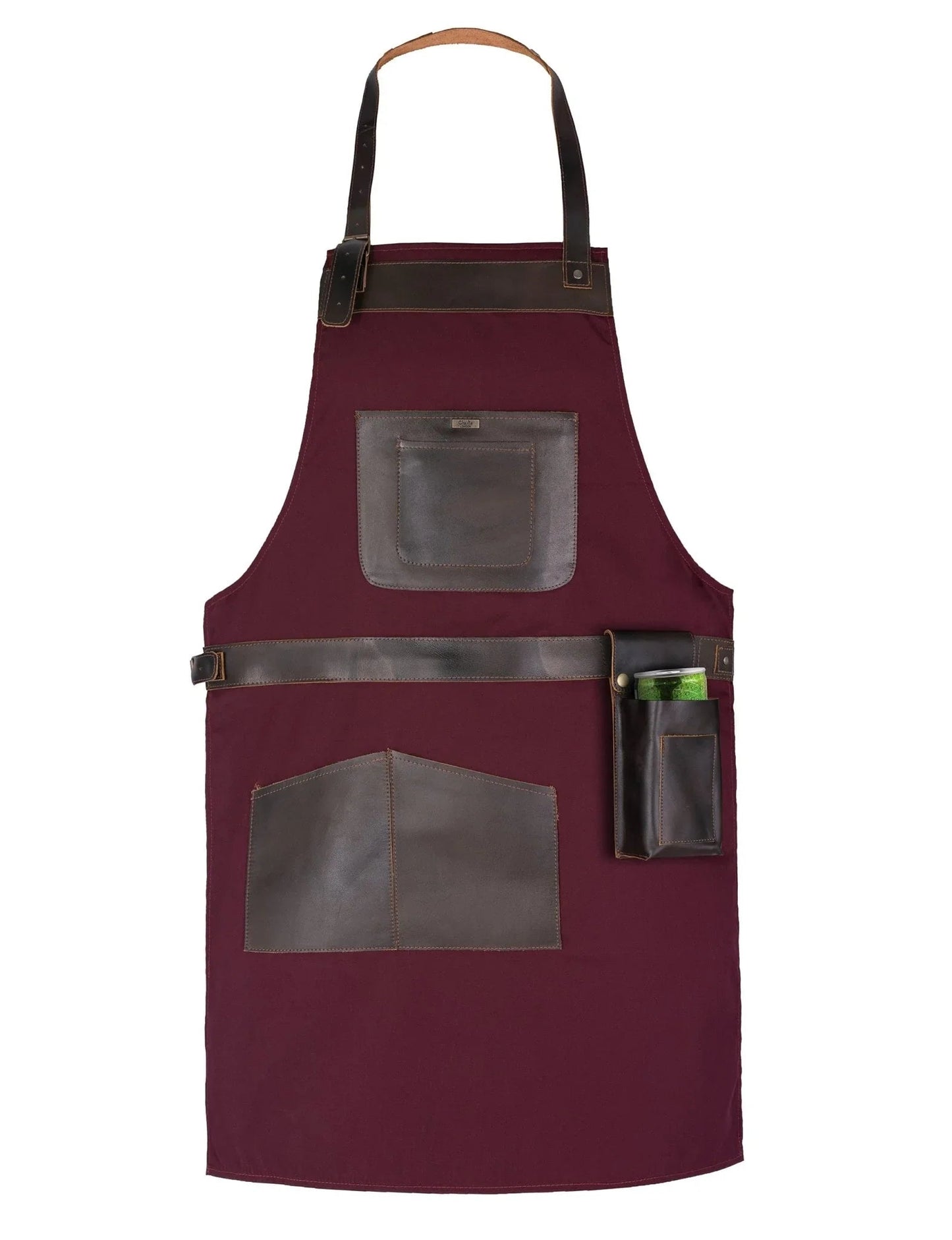 bbq, blacksmith, grill, woodwork, chef, butcher canvas apron with leather straps -