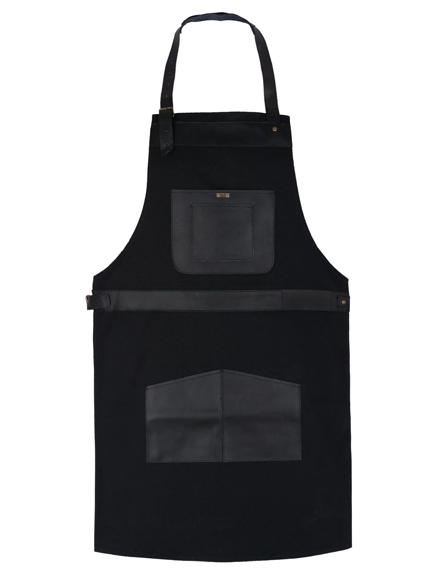 bbq, blacksmith, grill, woodwork, chef, butcher canvas apron with leather straps -