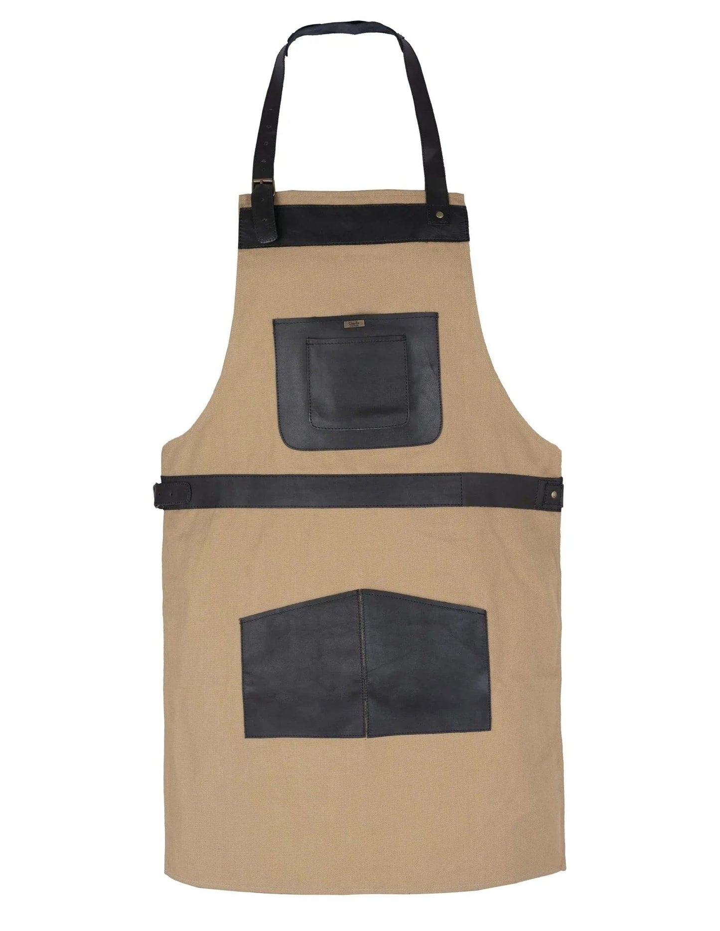 bbq, blacksmith, grill, woodwork, chef, butcher canvas apron with leather straps -