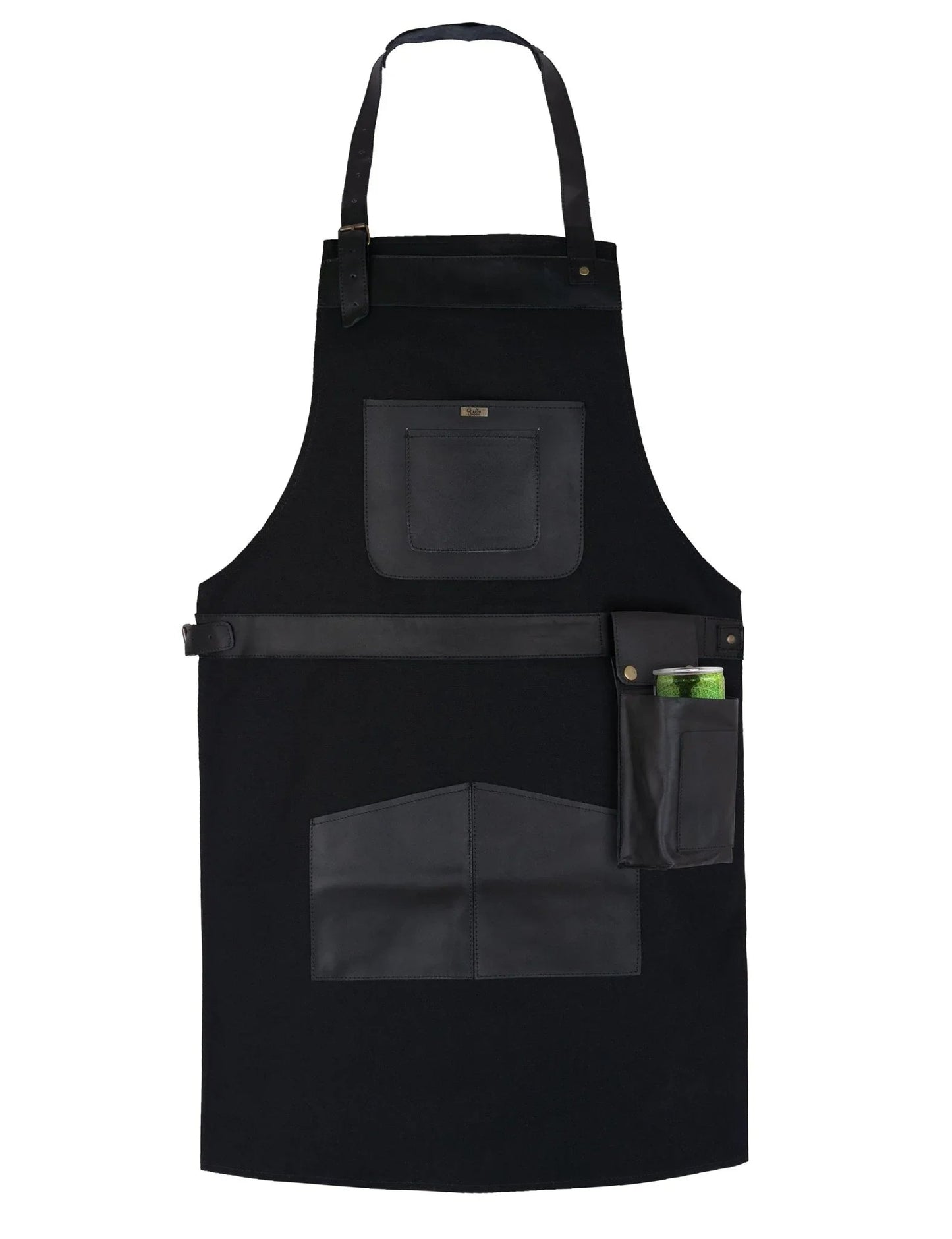 bbq, blacksmith, grill, woodwork, chef, butcher canvas apron with leather straps -