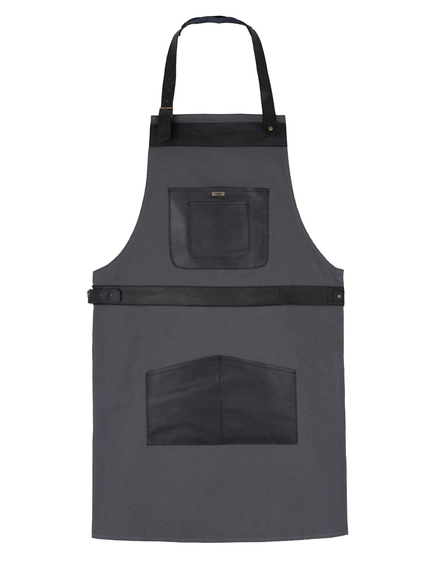 bbq, blacksmith, grill, woodwork, chef, butcher canvas apron with leather straps -