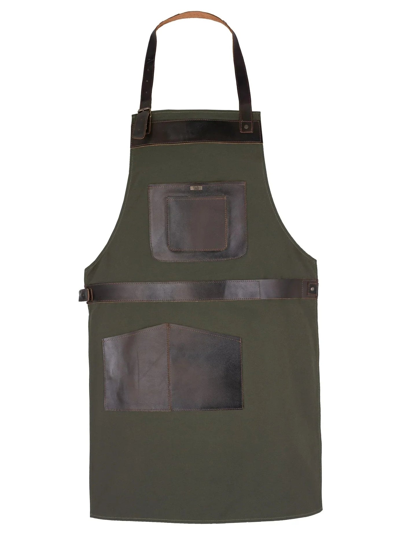 bbq, blacksmith, grill, woodwork, chef, butcher canvas apron with leather straps -