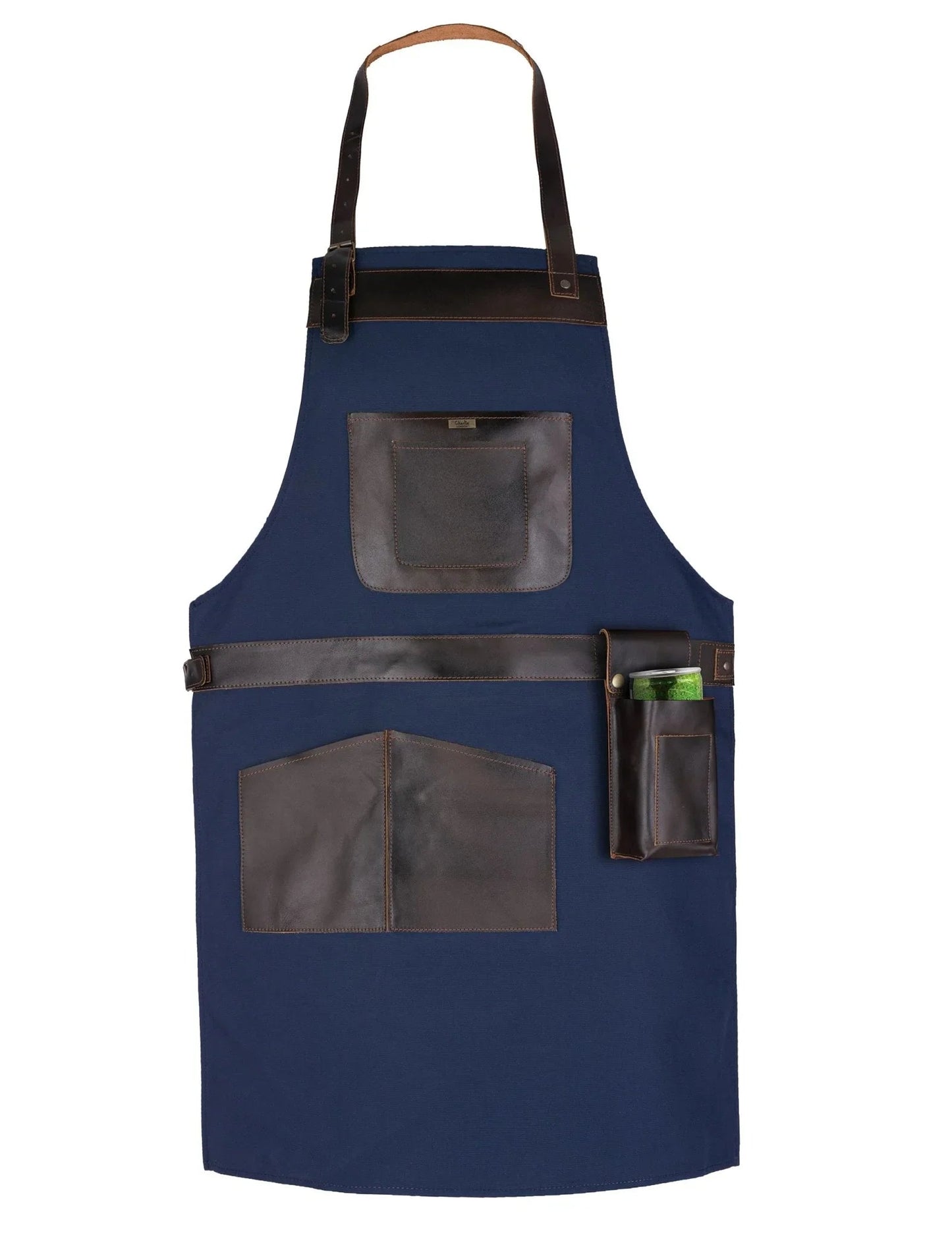 bbq, blacksmith, grill, woodwork, chef, butcher canvas apron with leather straps -