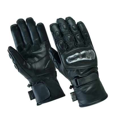 Motorcycle Gloves Premium Leather with Carbon Knuckle Armour