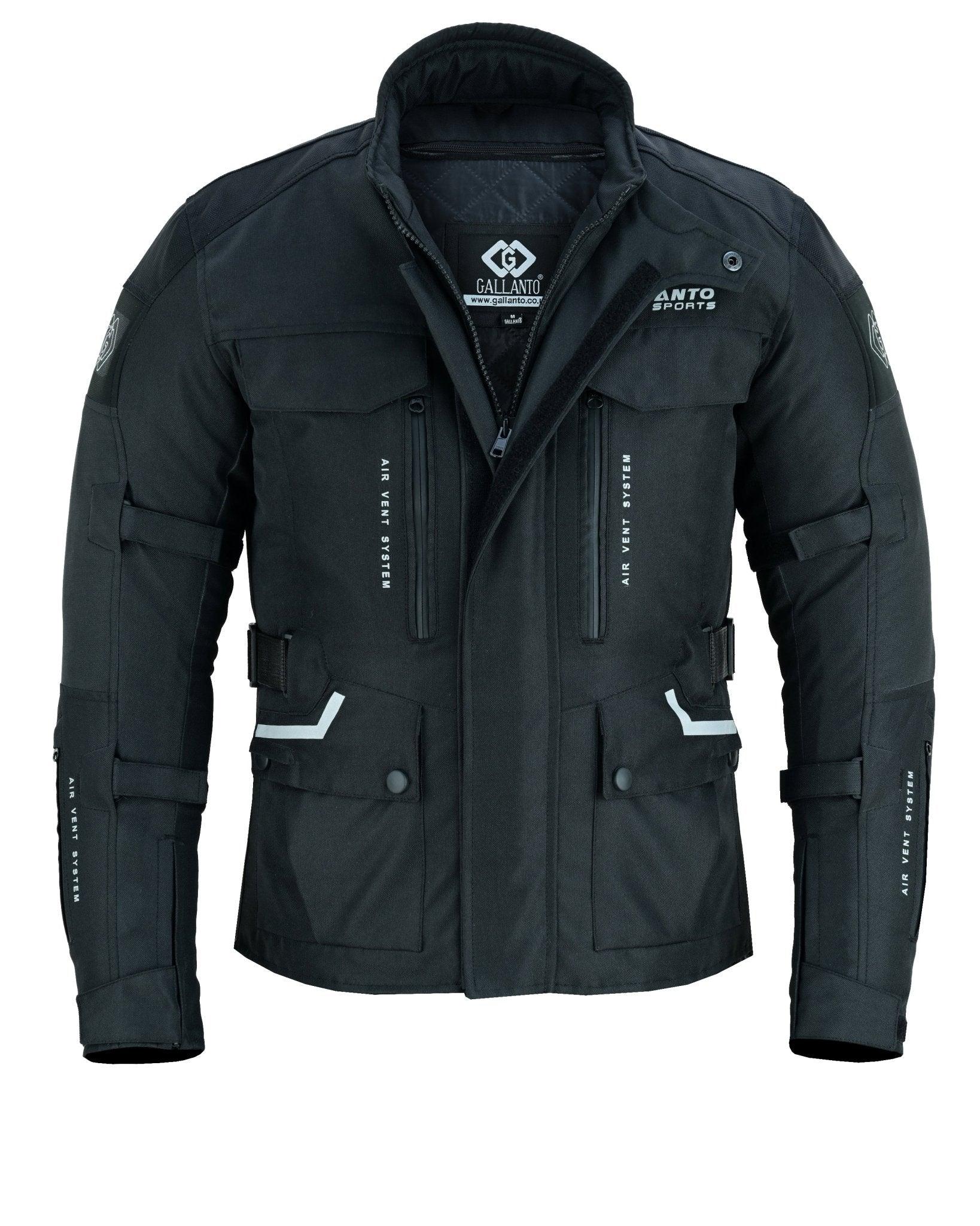 Black & Orange Biker Textile Long Motorcycle Jacket -
