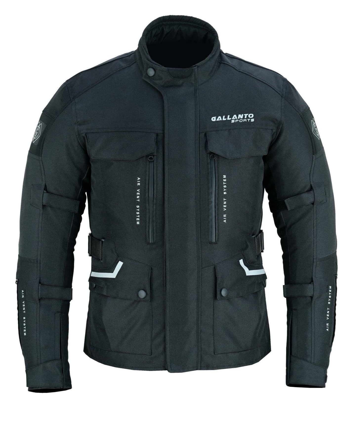black & orange biker textile long motorcycle jacket -