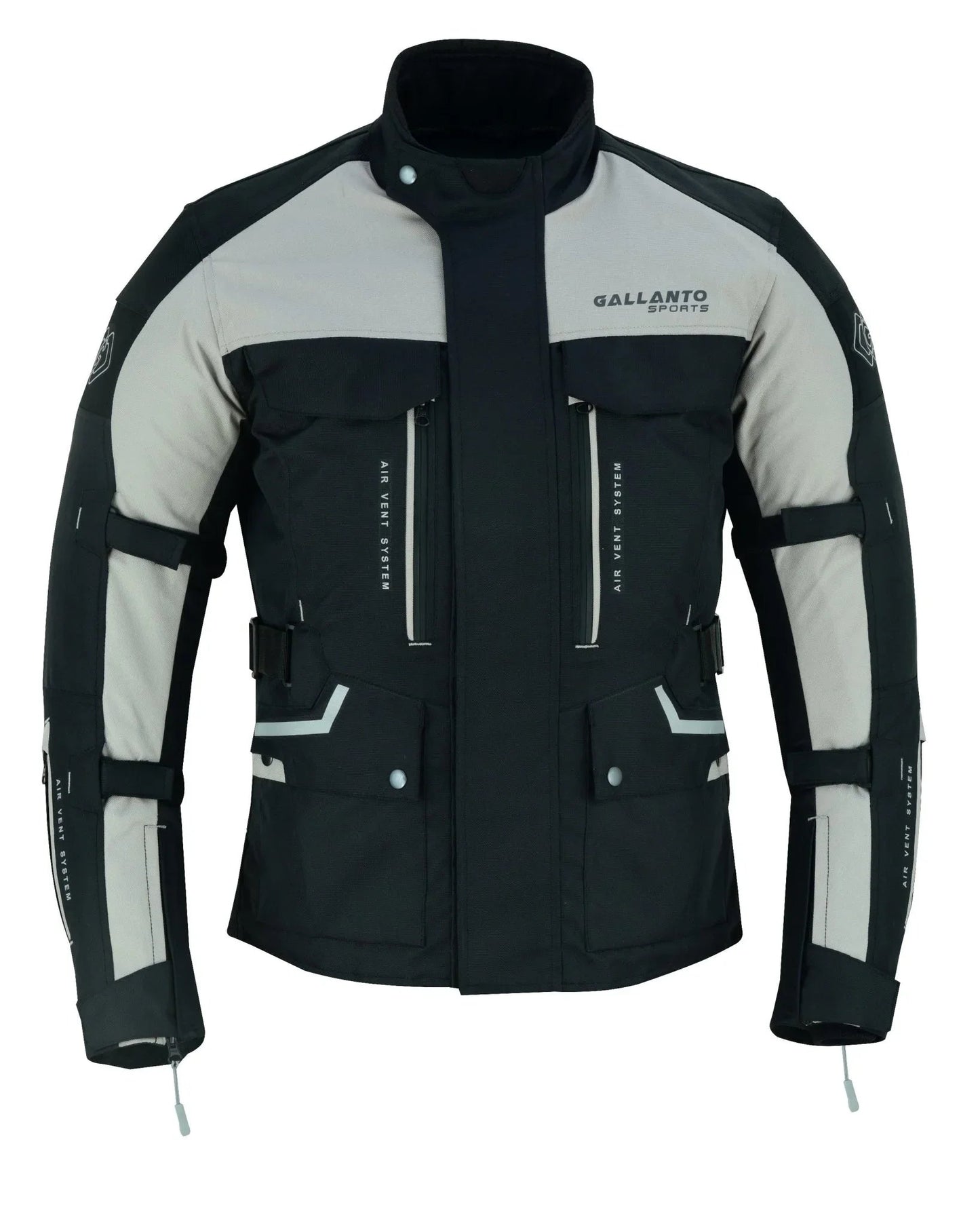 black & orange biker textile long motorcycle jacket -