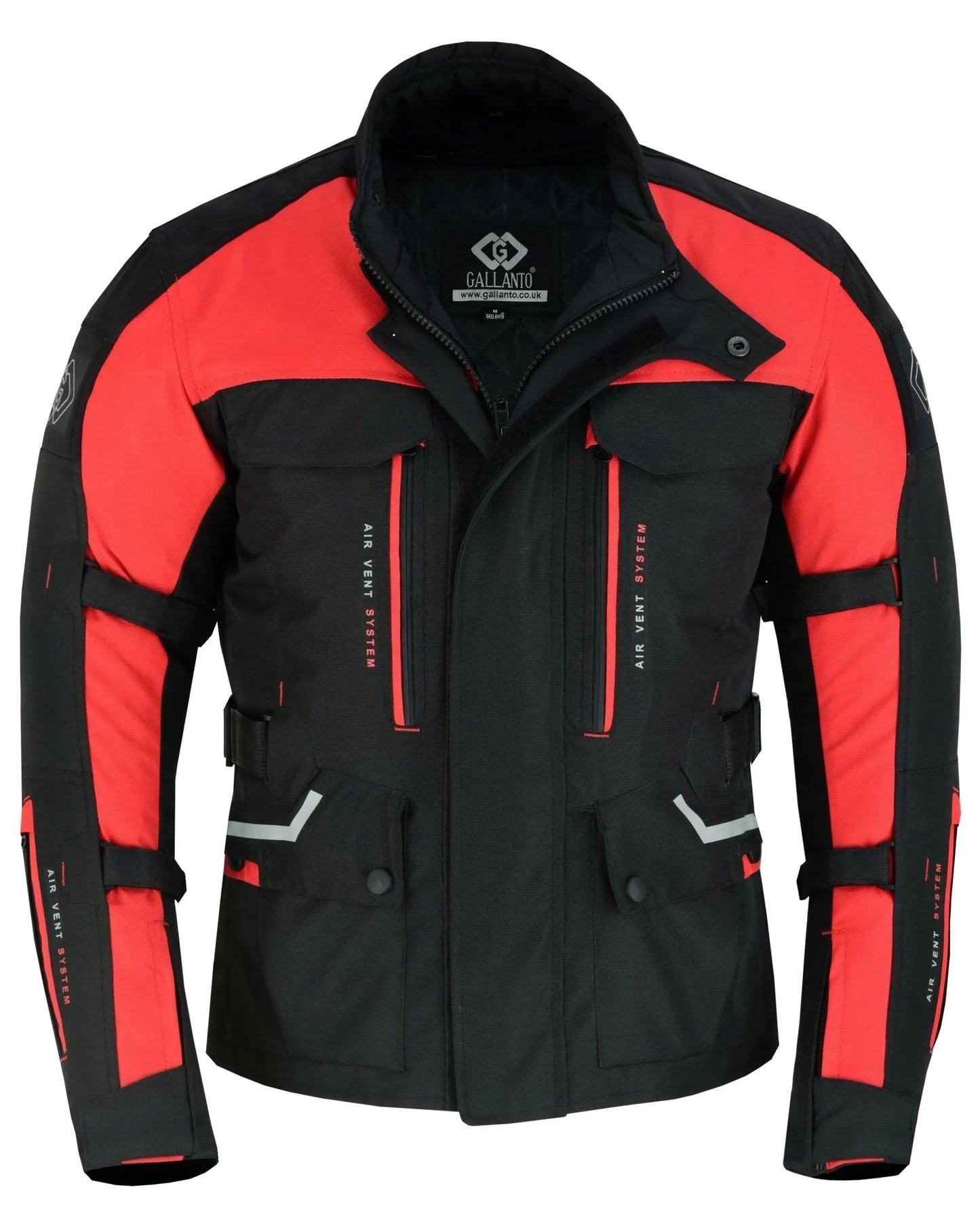black & orange biker textile long motorcycle jacket -