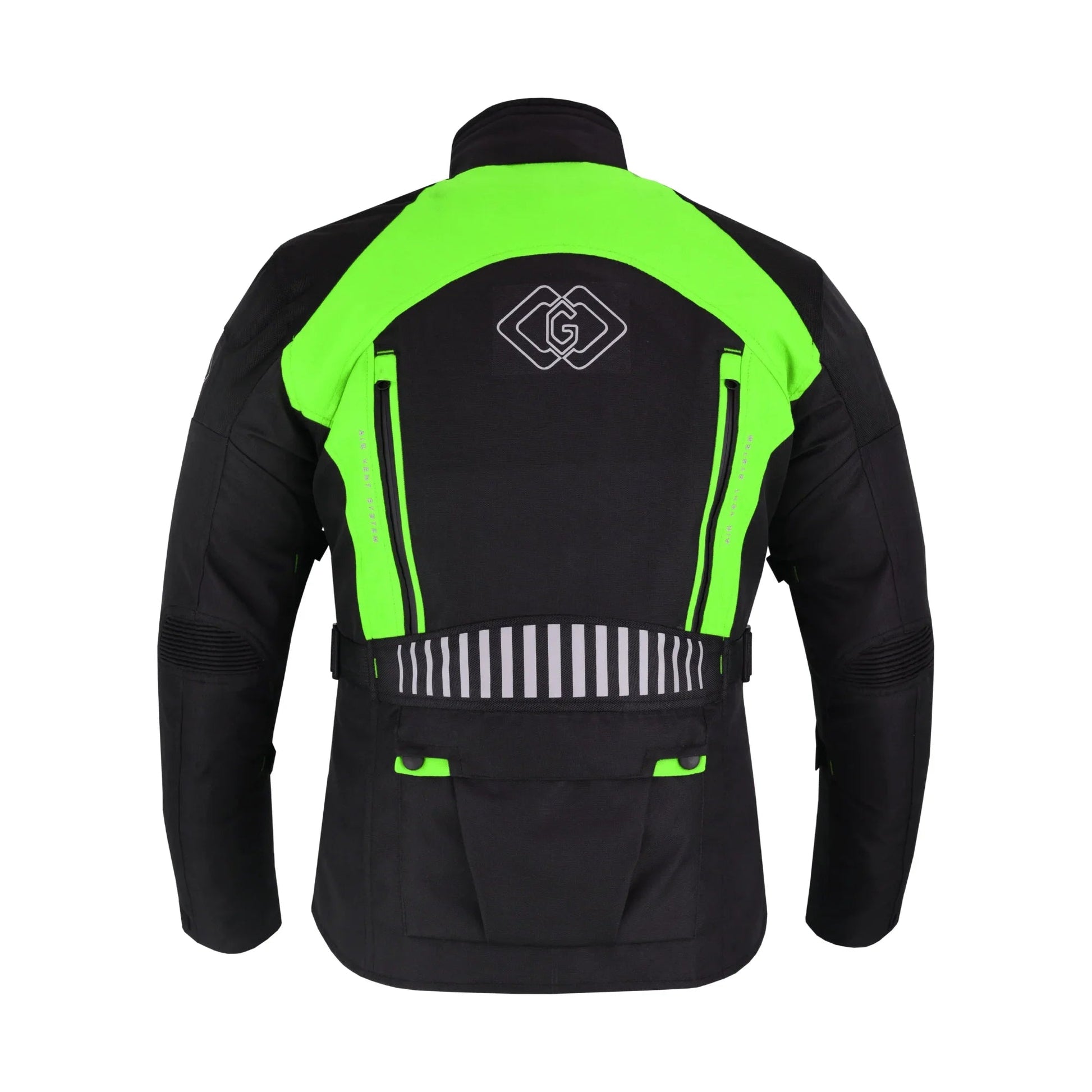Black & Orange Biker Textile Long Motorcycle Jacket Biker CE Armours - 