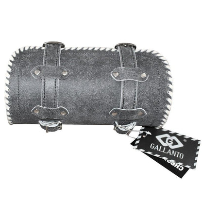 Stonewash Grey Leather Motorcycle Tool Bag