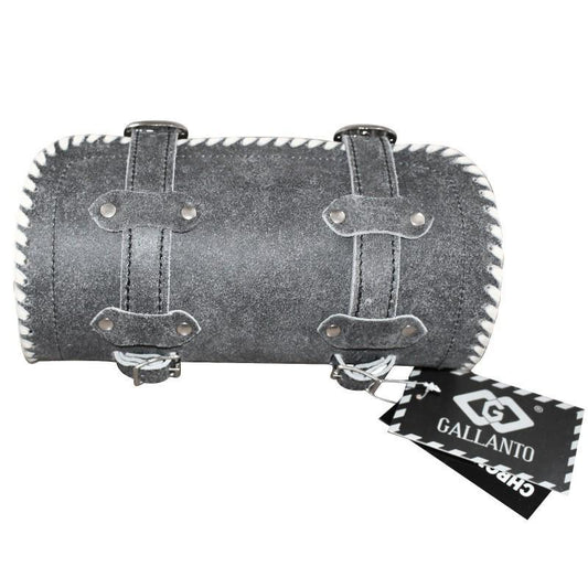 Stonewash Grey Leather Motorcycle Tool Bag