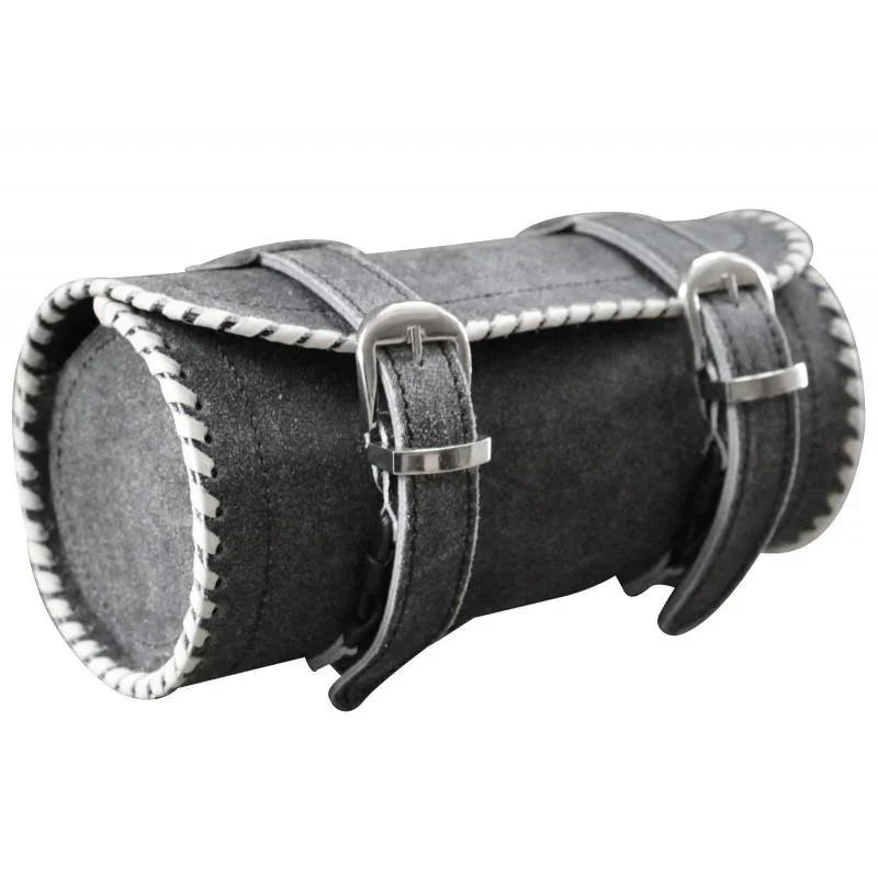 stonewash grey leather motorcycle tool bag