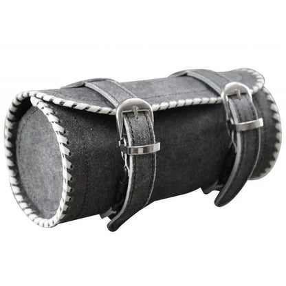 Stonewash Grey Leather Motorcycle Tool Bag