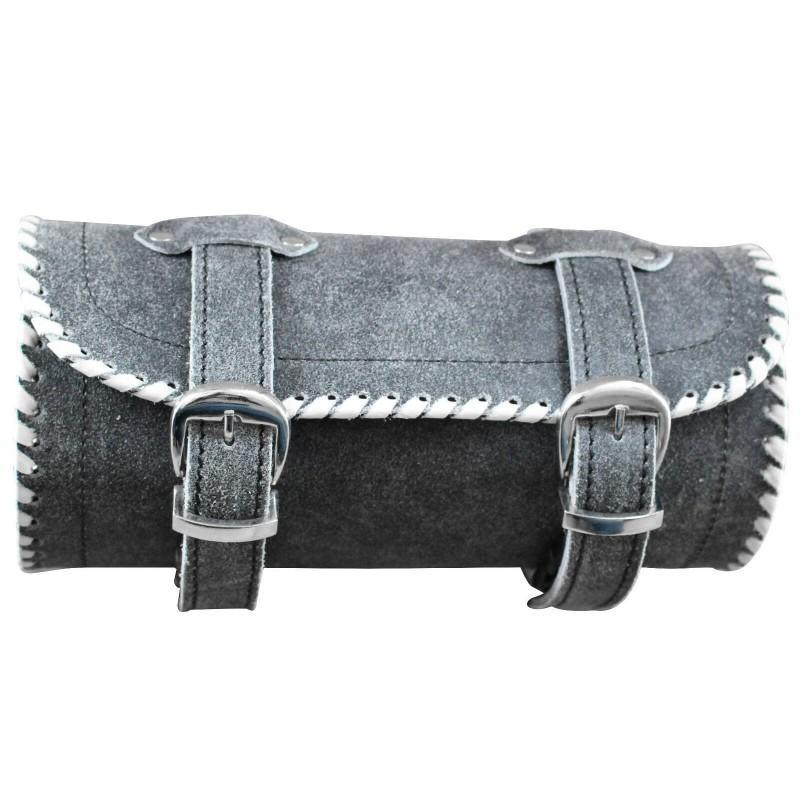 stonewash grey leather motorcycle tool bag