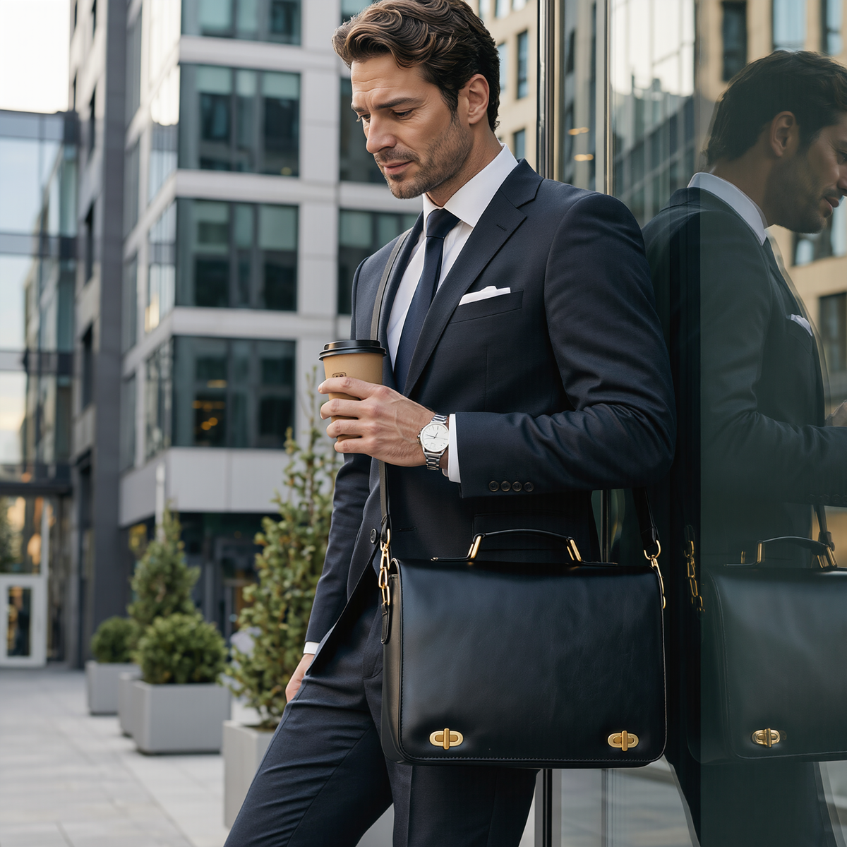 leather laptop macbook messenger bag – premium leather business bag