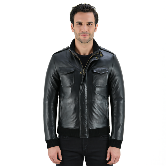 Bristol Leather Bomber Jacket for Men Premium Cowhide Leather