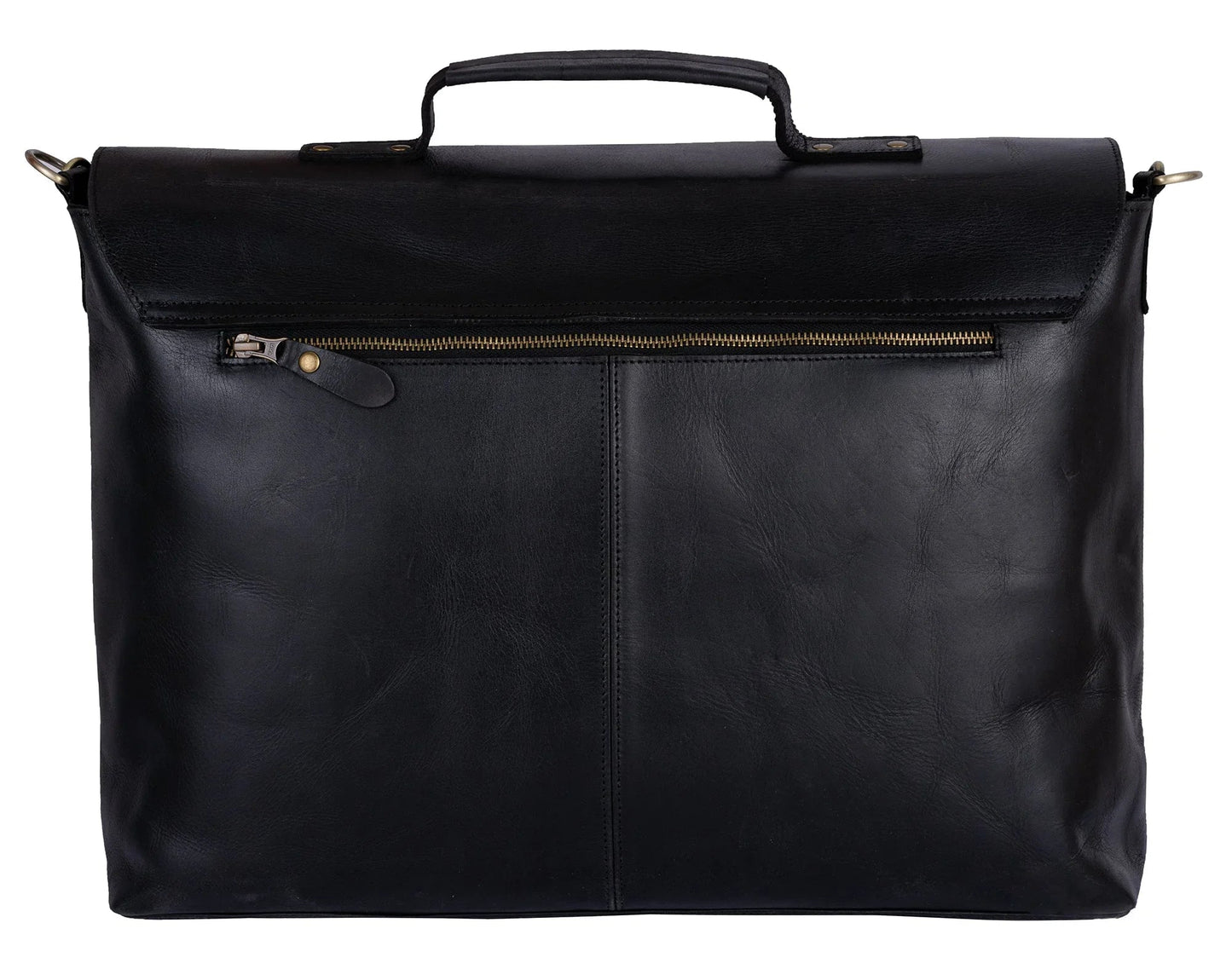 brown leather briefcase laptop messenger bags for men & women - office file folder bag -