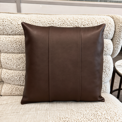 Genuine Leather Cushion Covers Striped Style-Set of 2